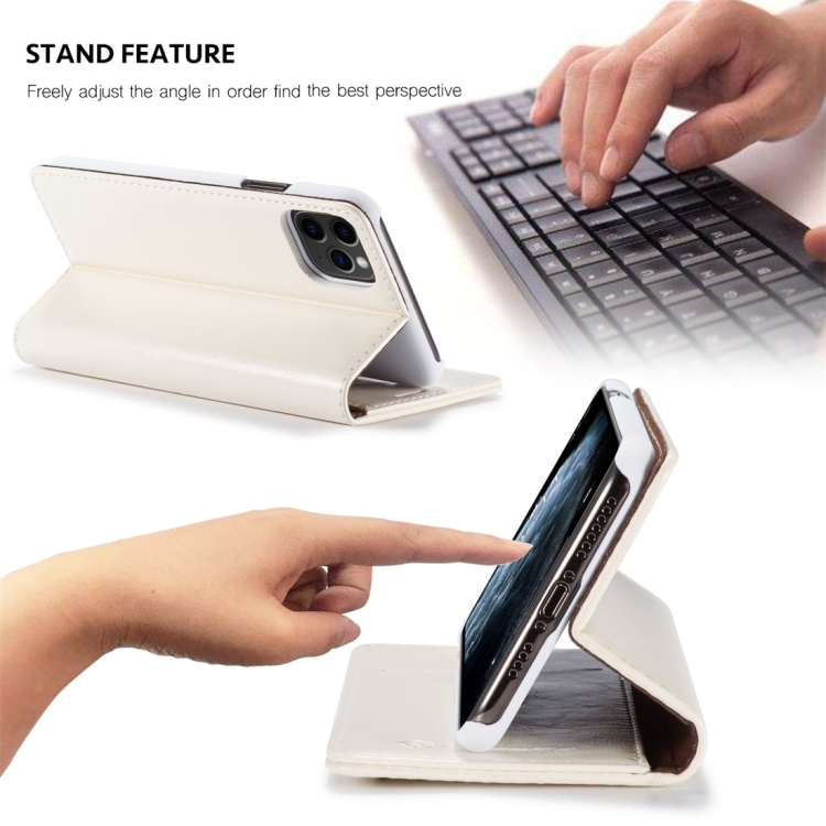 For iPhone 11 Pro Max CaseMe-003 PU + PC Business Style Crazy Horse Texture Horizontal Flip Leather Case with Holder & Card Slots & Wallet(White) For iPhone 11 Pro Max CaseMe-003 PU + PC Business Style Crazy Horse Texture Horizontal Flip Leather Case with Holder & Card Slots & Wallet(White)