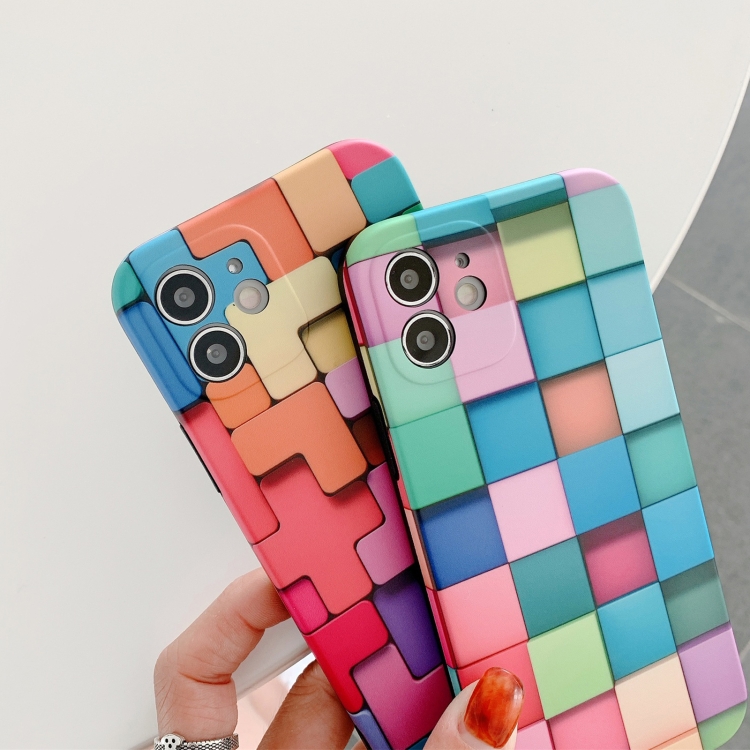 For iPhone 12 mini 3D Cube IMD Shockproof Protective Case (Square)