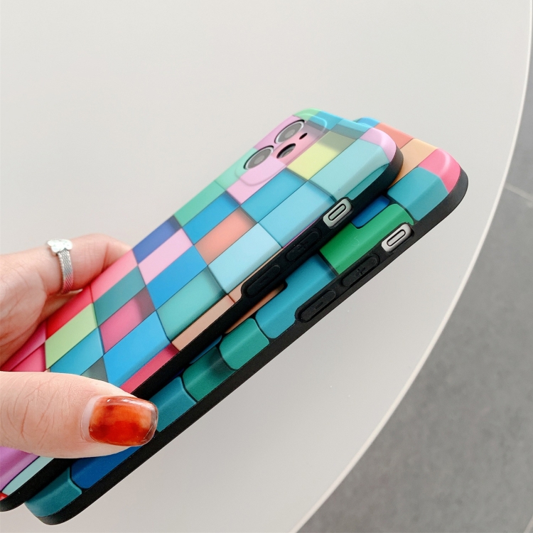 For iPhone 12 mini 3D Cube IMD Shockproof Protective Case (Square)