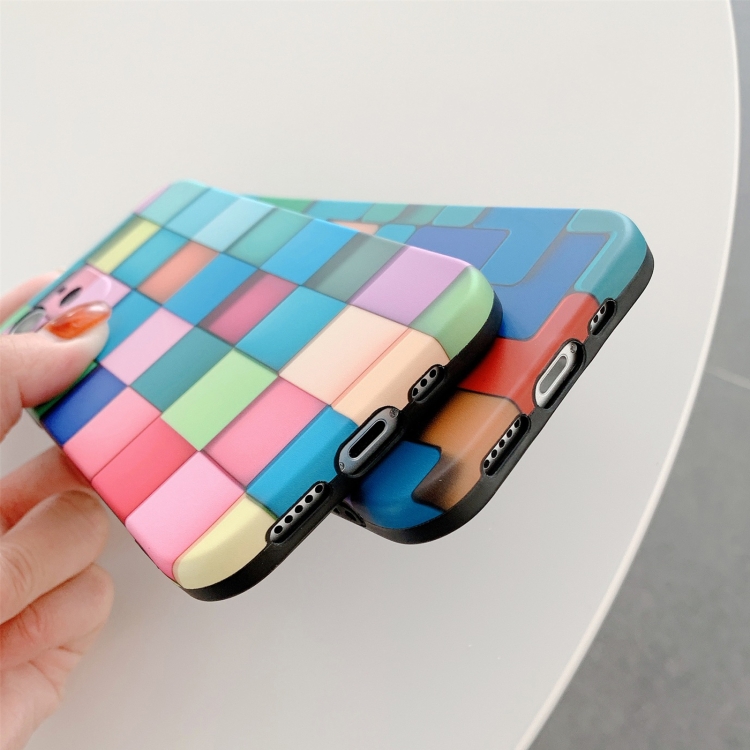 For iPhone 12 mini 3D Cube IMD Shockproof Protective Case (Square)