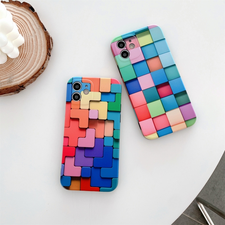 For iPhone 12 mini 3D Cube IMD Shockproof Protective Case (Square)