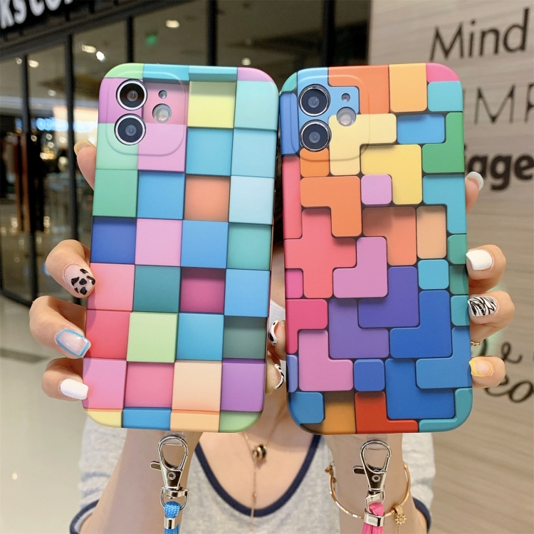 For iPhone 11 3D Cube IMD Shockproof Protective Case with Lanyard (Square) For iPhone 11 3D Cube IMD Shockproof Protective Case with Lanyard (Square)