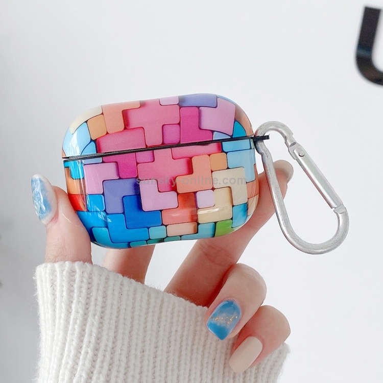 Three-dimensional Tetris Pattern IMD Wireless Earphone Protective Case For AirPods Pro