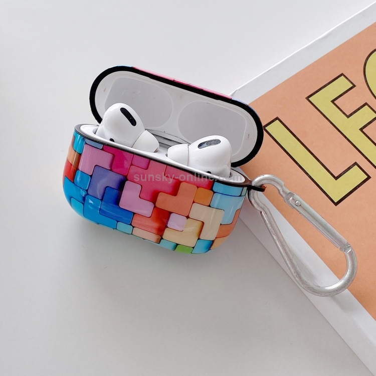 Three-dimensional Tetris Pattern IMD Wireless Earphone Protective Case For AirPods Pro