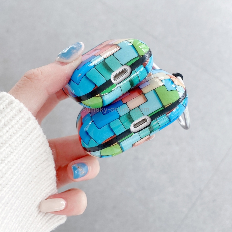 Three-dimensional Tetris Pattern IMD Wireless Earphone Protective Case For AirPods Pro