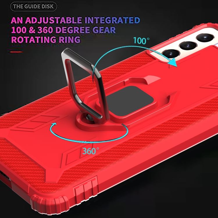 Para Samsung Galaxy S21 + 5G Caixa protetora de fibra de carbono com  suporte de anel