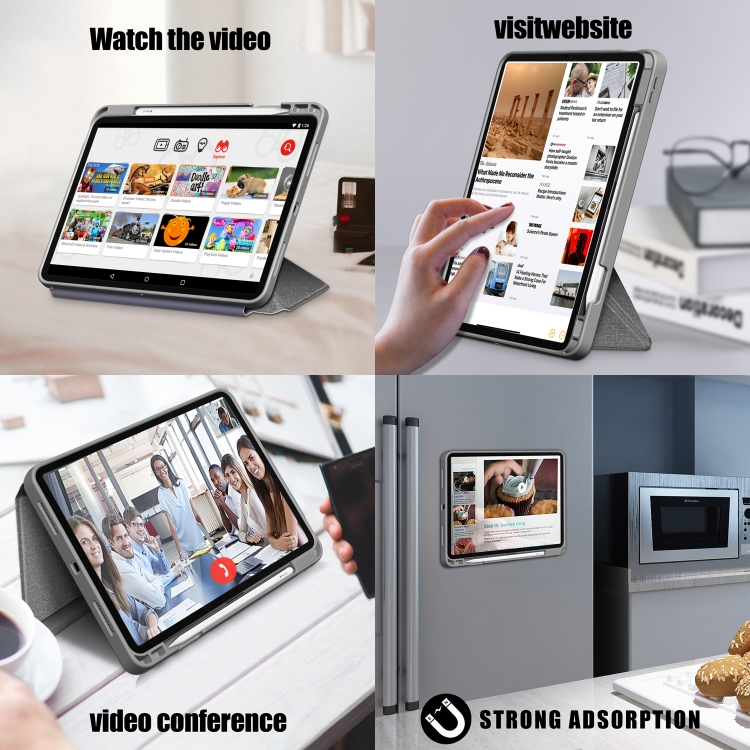 For iPad Air 2022 / 2020 10.9 / Pro 11 (2018) Cloth Texture Multi-folding Horizontal Flip PU Leather Shockproof Case with Holder & Sleep / Wake-up Function(Grey) For iPad Air 2022 / 2020 10.9 / Pro 11 (2018) Cloth Texture Multi-folding Horizontal Flip PU Leather Shockproof Case with Holder & Sleep / Wake-up Function(Grey)