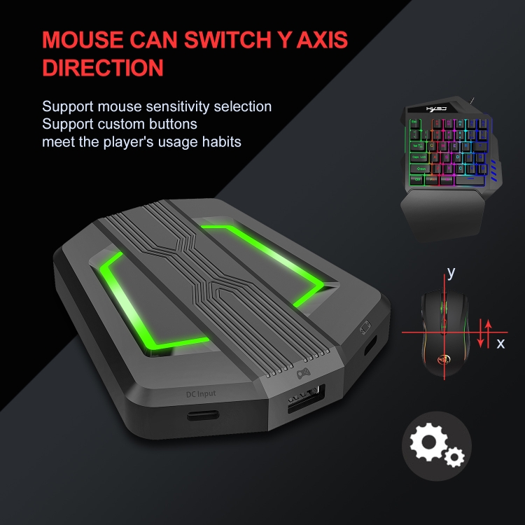 HXSJ P6 + V100 + A869 Convertidor de ratón del teclado + teclado con una mano + juego de ratones de juego - 6