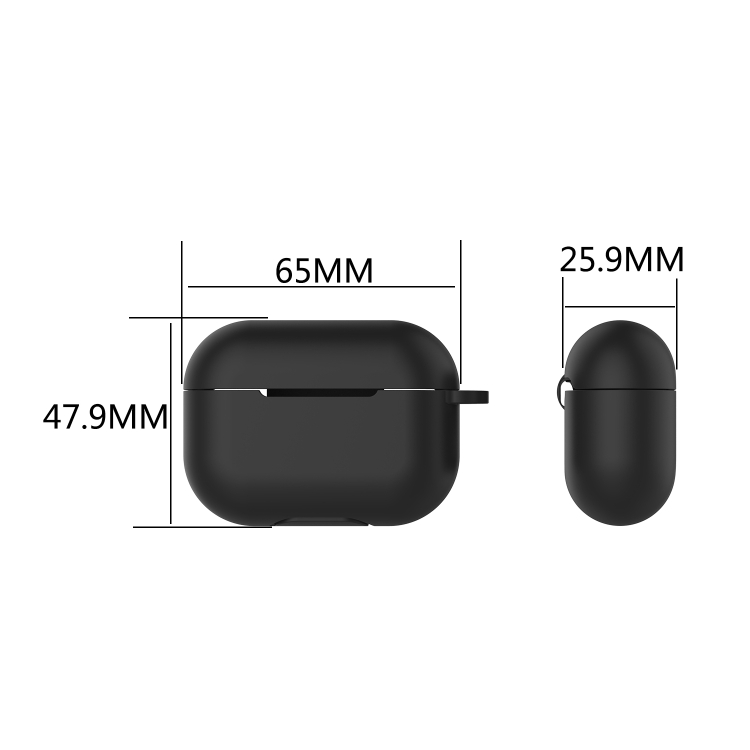 Solid Color Silicone Earphone Protective Case for AirPods Pro, with Hook(Pink)