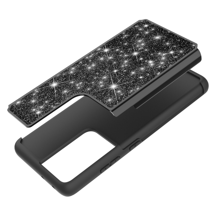 For Samsung Galaxy S21 Ultra 5G Glitter Powder Contrast Skin Shockproof Silicone + PC Protective Case(Black) For Samsung Galaxy S21 Ultra 5G Glitter Powder Contrast Skin Shockproof Silicone + PC Protective Case(Black)