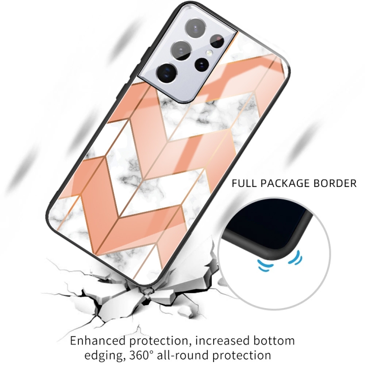 For Samsung Galaxy S21 Ultra 5G Marble Tempered Glass Back Cover TPU Border Case(HCBL-5) For Samsung Galaxy S21 Ultra 5G Marble Tempered Glass Back Cover TPU Border Case(HCBL-5)