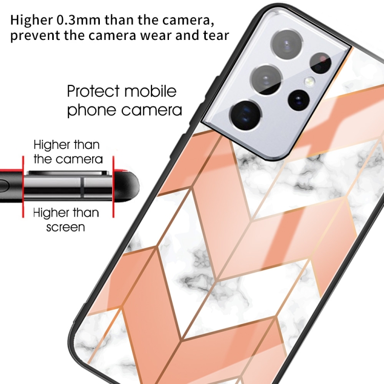 For Samsung Galaxy S21 Ultra 5G Marble Tempered Glass Back Cover TPU Border Case(HCBL-5) For Samsung Galaxy S21 Ultra 5G Marble Tempered Glass Back Cover TPU Border Case(HCBL-5)