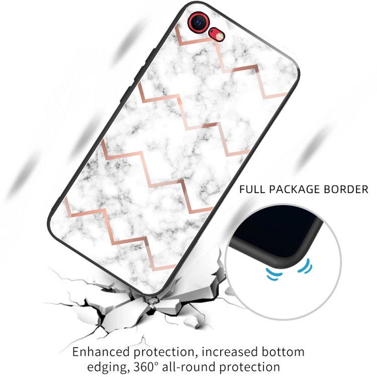 For iPhone SE 2022 / SE 2020 Marble Tempered Glass Back Cover TPU Border Case(HCBL-9) For iPhone SE 2022 / SE 2020 Marble Tempered Glass Back Cover TPU Border Case(HCBL-9)