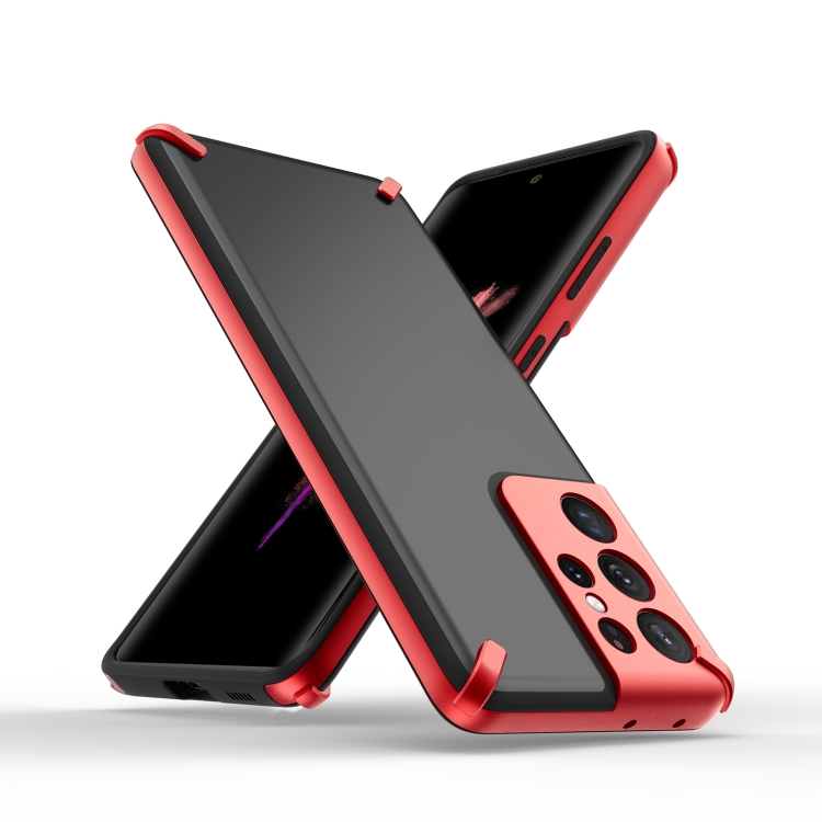 For Samsung Galaxy S21 Ultra 5G GKK X-Four PC+TPU Silicone Shockproof Protective Case(Red) For Samsung Galaxy S21 Ultra 5G GKK X-Four PC+TPU Silicone Shockproof Protective Case(Red)