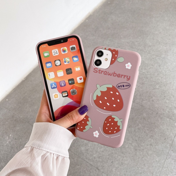 For iPhone 12 mini TPU Pattern Protective Case (Strawberry) For iPhone 12 mini TPU Pattern Protective Case (Strawberry)