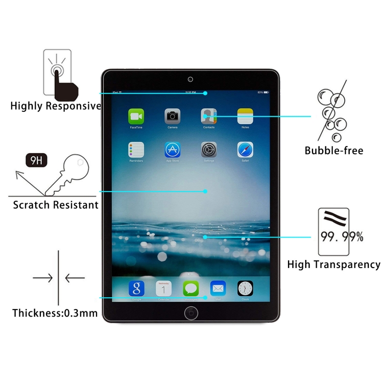 25 PCS 9H 2.5D Explosion-proof Tempered Glass Film For iPad 9.7 2018 / 2017 / Pro 9.7 / Air 2 / Air 25 PCS 9H 2.5D Explosion-proof Tempered Glass Film For iPad 9.7 2018 / 2017 / Pro 9.7 / Air 2 / Air