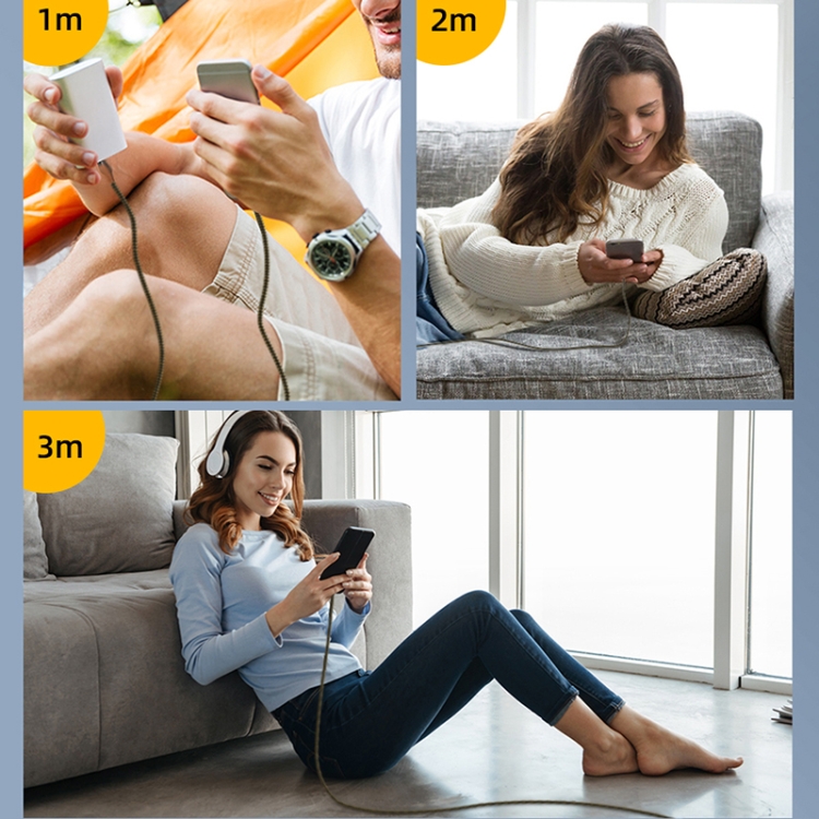 WiWU GD-103 3A USB-C / Type-C to 8 Pin Zinc Alloy + Nylon Braided Data Cable, Cable Length:3m(Gold) WiWU GD-103 3A USB-C / Type-C to 8 Pin Zinc Alloy + Nylon Braided Data Cable, Cable Length:3m(Gold)