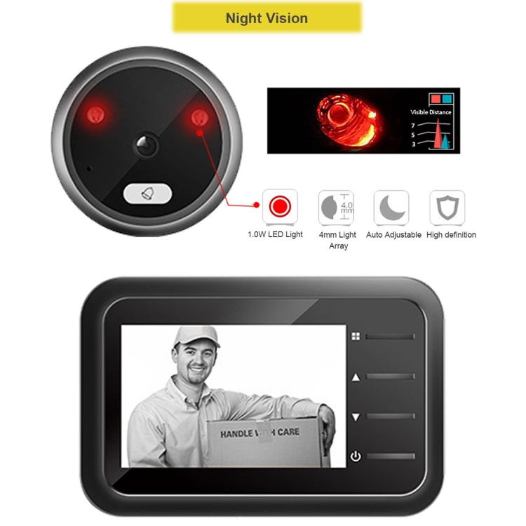 R11 2.4 inch TFT LCD Display Night Vision Photo Video Electronic Cat Eye Doorbell - 2