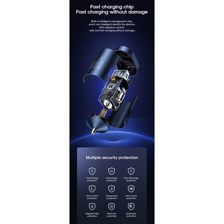 JOYROOM C-A17 42.5W PD USB-C / Type-C + QC3.0 USB Aluminum Alloy Digital Car Charger(Silver) JOYROOM C-A17 42.5W PD USB-C / Type-C + QC3.0 USB Aluminum Alloy Digital Car Charger(Silver)