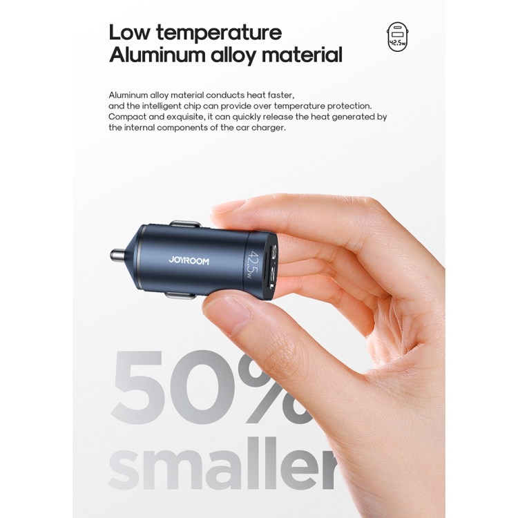 JOYROOM C-A17 42.5W PD USB-C / Type-C + QC3.0 USB Aluminum Alloy Digital Car Charger(Silver) JOYROOM C-A17 42.5W PD USB-C / Type-C + QC3.0 USB Aluminum Alloy Digital Car Charger(Silver)
