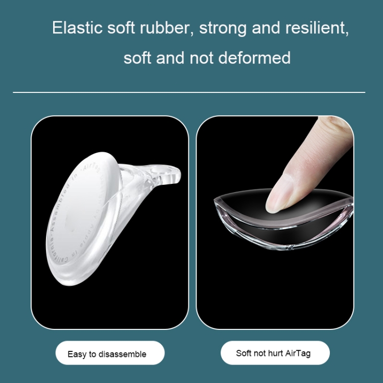 Shockproof Anti-scratch Clear TPU Soft Case with Carabiner For AirTag(Transparent) Shockproof Anti-scratch Clear TPU Soft Case with Carabiner For AirTag(Transparent)
