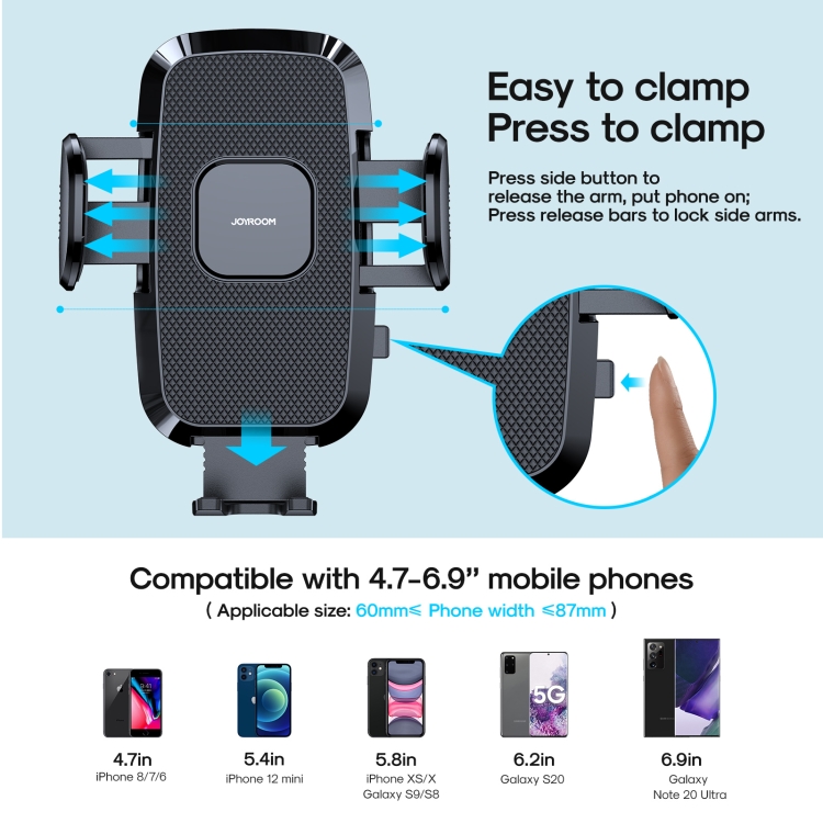 JOYROOM JR-ZS259 360-degree Rotating Stretching Mechanical Dashboard Car Holder for 4.7-6.9 inch Mobile Phones - 1