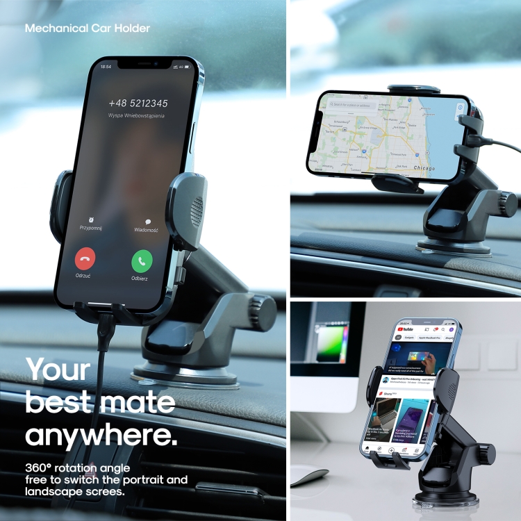 JOYROOM JR-ZS259 360-degree Rotating Stretching Mechanical Dashboard Car Holder for 4.7-6.9 inch Mobile Phones - 3