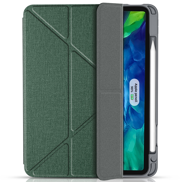 For iPad Pro 12.9 2022 / 2021 / 2020 Mutural Multi-fold Smart Leather Tablet Case(Dark Green) For iPad Pro 12.9 2022 / 2021 / 2020 Mutural Multi-fold Smart Leather Tablet Case(Dark Green)