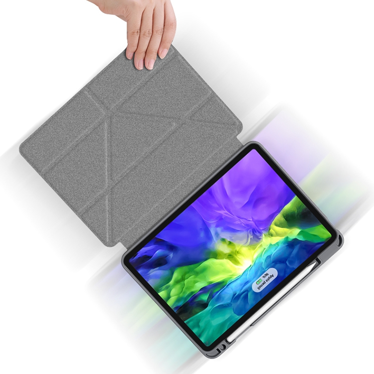 For iPad Pro 12.9 2022 / 2021 / 2020 Mutural Multi-fold Smart Leather Tablet Case(Dark Green) For iPad Pro 12.9 2022 / 2021 / 2020 Mutural Multi-fold Smart Leather Tablet Case(Dark Green)