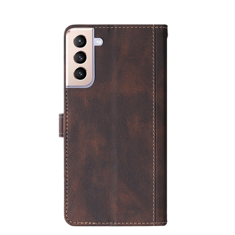 For Samsung Galaxy S21 5G Stitching Skin Feel Magnetic Buckle Horizontal Flip PU Leather Case with Holder & Card Slots & Wallet(Brown) For Samsung Galaxy S21 5G Stitching Skin Feel Magnetic Buckle Horizontal Flip PU Leather Case with Holder & Card Slots & Wallet(Brown)