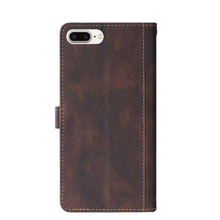 For iPhone SE 2022 / SE 2020 / 8 / 7 Stitching Skin Feel Magnetic Buckle Horizontal Flip PU Leather Case with Holder & Card Slots & Wallet(Brown) For iPhone SE 2022 / SE 2020 / 8 / 7 Stitching Skin Feel Magnetic Buckle Horizontal Flip PU Leather Case with Holder & Card Slots & Wallet(Brown)