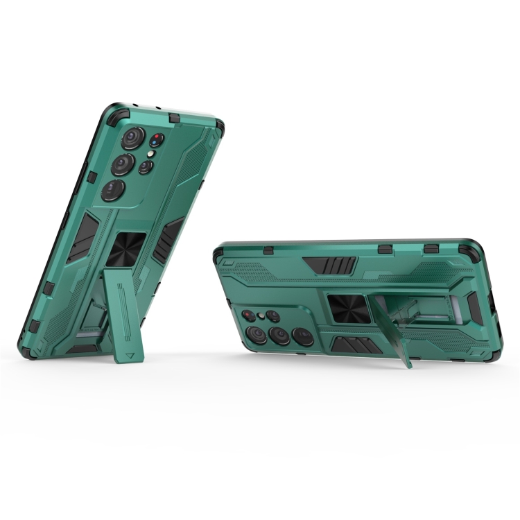 For Samsung Galaxy S21 Ultra 5G Supersonic PC + TPU Shock-proof Protective Case with Holder(Green) For Samsung Galaxy S21 Ultra 5G Supersonic PC + TPU Shock-proof Protective Case with Holder(Green)
