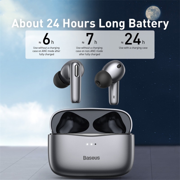 Baseus SIMU S2 ANC True Wireless Earphones with Charging Case(Grey) Baseus SIMU S2 ANC True Wireless Earphones with Charging Case(Grey)