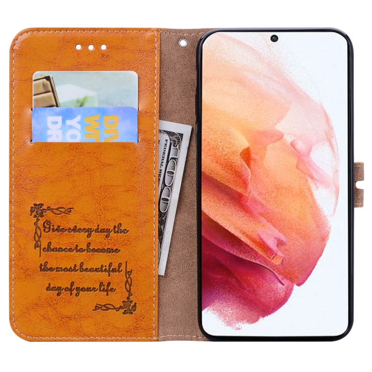 For Samsung Galaxy S21+ 5G Business Style Oil Wax Texture Horizontal Flip Leather Case with Holder & Card Slots & Wallet(Yellow) For Samsung Galaxy S21+ 5G Business Style Oil Wax Texture Horizontal Flip Leather Case with Holder & Card Slots & Wallet(Yellow)