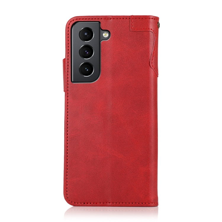 For Samsung Galaxy S21 5G KHAZNEH Dual-Splicing Cowhide Texture Horizontal Flip Leather Case with Holder & Card Slots & Wallet & Lanyard(Red) For Samsung Galaxy S21 5G KHAZNEH Dual-Splicing Cowhide Texture Horizontal Flip Leather Case with Holder & Card Slots & Wallet & Lanyard(Red)