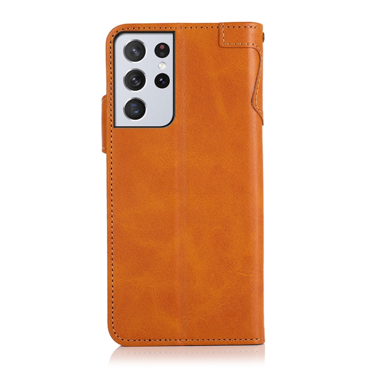 For Samsung Galaxy S21 Ultra 5G KHAZNEH Dual-Splicing Cowhide Texture Horizontal Flip Leather Case with Holder & Card Slots & Wallet & Lanyard(Brown) For Samsung Galaxy S21 Ultra 5G KHAZNEH Dual-Splicing Cowhide Texture Horizontal Flip Leather Case with Holder & Card Slots & Wallet & Lanyard(Brown)