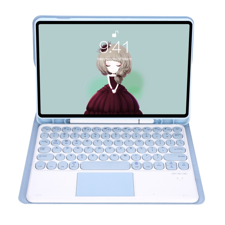 YT102B-A Detachable Candy Color Skin Feel Texture Round Keycap Bluetooth Keyboard Leather Case with Touch Control For iPad 10.2 2020 & 2019 / Air 2019 / Pro 10.5 inch(White Ice) YT102B-A Detachable Candy Color Skin Feel Texture Round Keycap Bluetooth Keyboard Leather Case with Touch Control For iPad 10.2 2020 & 2019 / Air 2019 / Pro 10.5 inch(White Ice)
