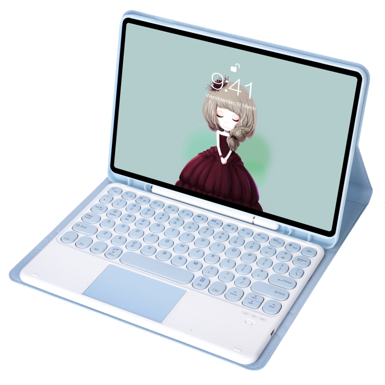 YT102B-A Detachable Candy Color Skin Feel Texture Round Keycap Bluetooth Keyboard Leather Case with Touch Control For iPad 10.2 2020 & 2019 / Air 2019 / Pro 10.5 inch(White Ice) YT102B-A Detachable Candy Color Skin Feel Texture Round Keycap Bluetooth Keyboard Leather Case with Touch Control For iPad 10.2 2020 & 2019 / Air 2019 / Pro 10.5 inch(White Ice)