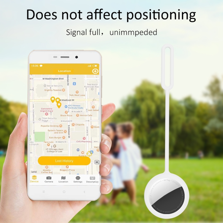 String Silica Gel Anti-scratch Shockproof Protective Cover For AirTag(White) String Silica Gel Anti-scratch Shockproof Protective Cover For AirTag(White)