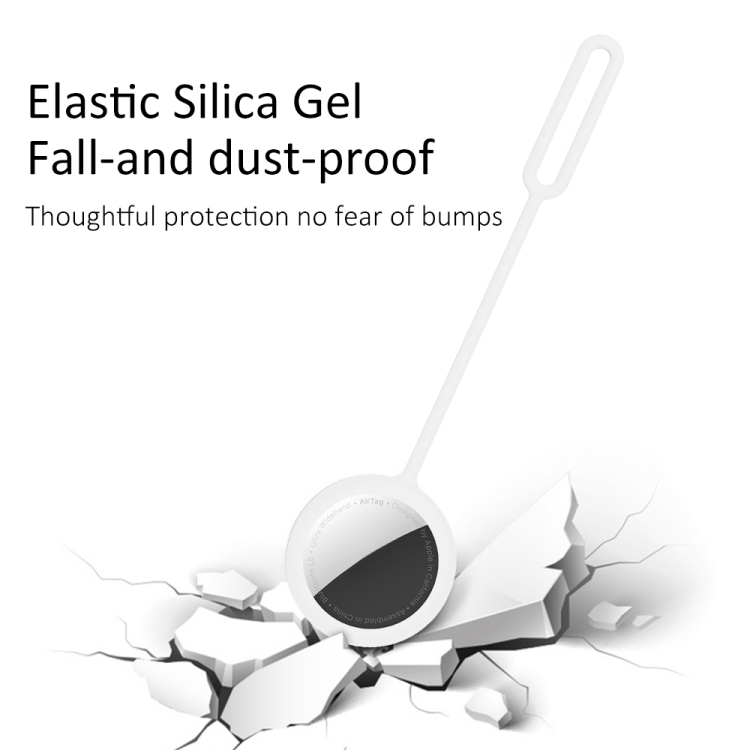 String Silica Gel Anti-scratch Shockproof Protective Cover For AirTag(White) String Silica Gel Anti-scratch Shockproof Protective Cover For AirTag(White)
