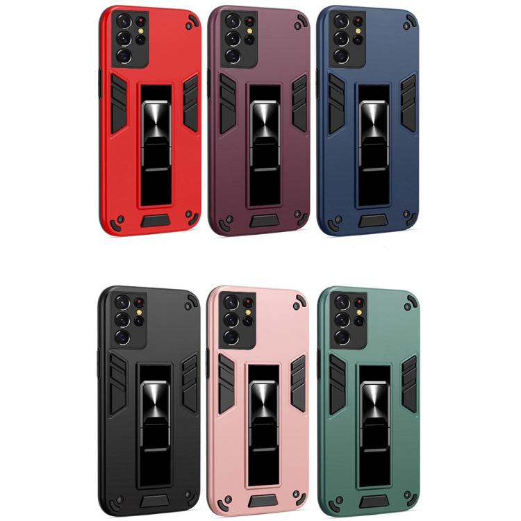 For Samsung Galaxy S21 Ultra 5G 2 in 1 PC + TPU Shockproof Protective Case with Invisible Holder(Black) For Samsung Galaxy S21 Ultra 5G 2 in 1 PC + TPU Shockproof Protective Case with Invisible Holder(Black)