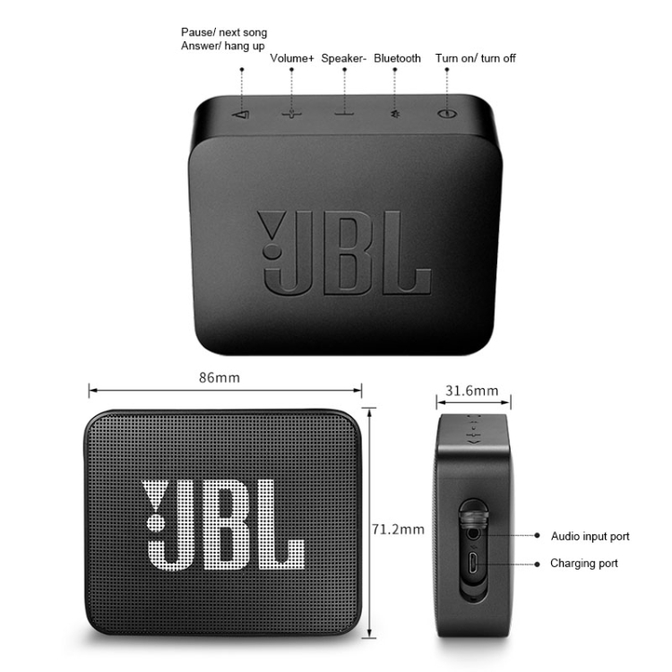 Antagonisme Virkelig Ligegyldighed JBL GO2 Bluetooth 4.1 Portable Mini Bass Wireless Bluetooth Speaker,  Support Hands-free Calling(Deep Forest Green)