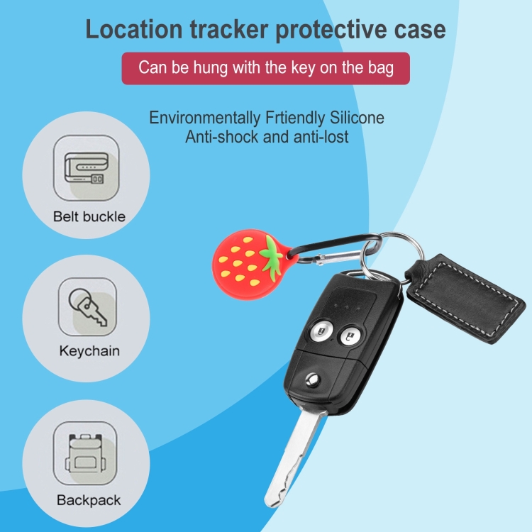 TPU Anti-scratch Shockproof Protective Cover Soft Case with Keychain Ring Loop For AirTag