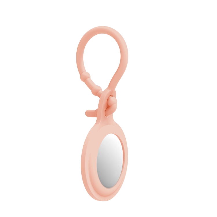 TPU Anti-scratch Shockproof Protective Cover Soft Case with Keychain Ring Loop For AirTag(Pink)