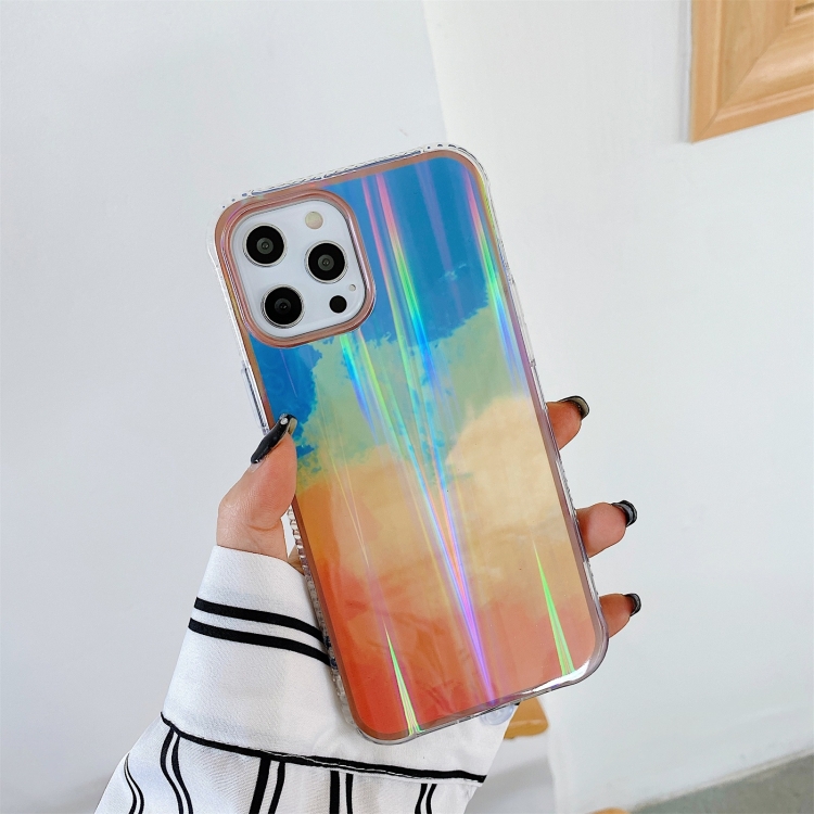 For iPhone 12 / 12 Pro Aurora Cloud Plating Gold Edge Double-Side IMD Pattern TPU Shockproof Case(Red Sunset) For iPhone 12 / 12 Pro Aurora Cloud Plating Gold Edge Double-Side IMD Pattern TPU Shockproof Case(Red Sunset)