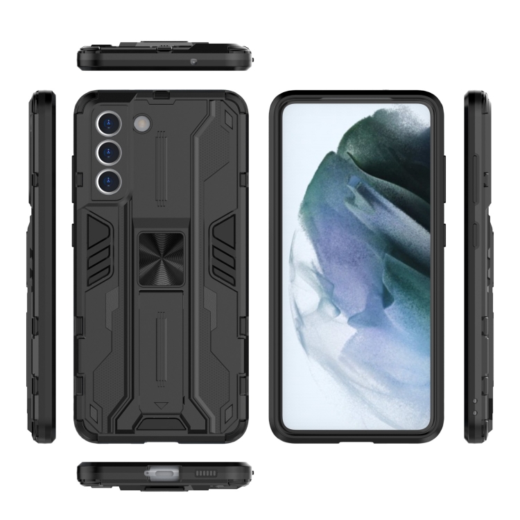 For Samsung Galaxy S21 5G Supersonic PC + TPU Shock-proof Case with Holder(Black) For Samsung Galaxy S21 5G Supersonic PC + TPU Shock-proof Case with Holder(Black)
