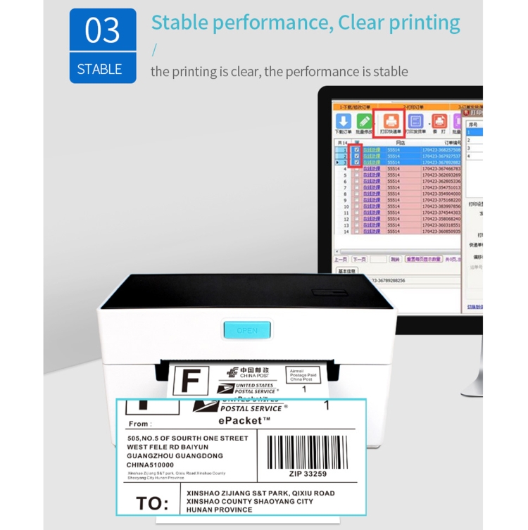 POS-9220 100x150mm Impresora de etiquetas autoadhesivas de factura termal, USB con la versión del titular, enchufe de la UE - B6