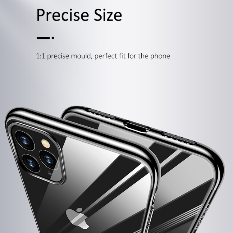 For iPhone 11 Pro USAMS US-BH533 Kingdom Series Ultra-thin TPU Plating Protective Case(Black)