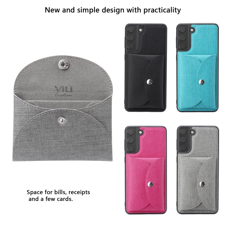 For Samsung Galaxy S21+ 5G ViLi T Series TPU + PU Woven Fabric Magnetic Protective Case with Wallet(Grey) For Samsung Galaxy S21+ 5G ViLi T Series TPU + PU Woven Fabric Magnetic Protective Case with Wallet(Grey)