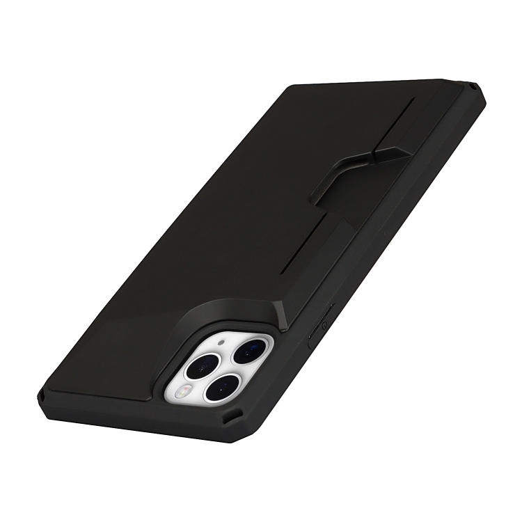 For iPhone 11 Pro Armor Shockproof TPU + PC Hard Case with Card Slot Holder (Black) For iPhone 11 Pro Armor Shockproof TPU + PC Hard Case with Card Slot Holder (Black)